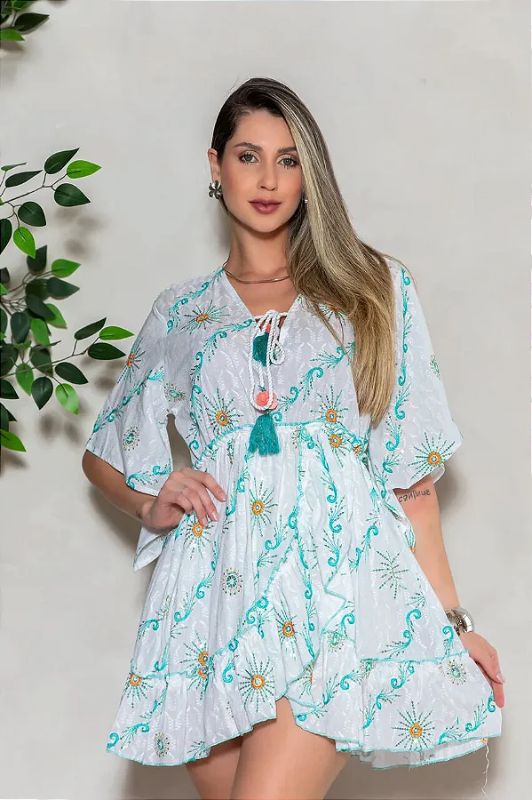 VESTIDO POMPOM VERDE - HÉSTIA