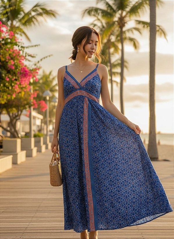 VESTIDO LONGO AZUL- AFRODITE