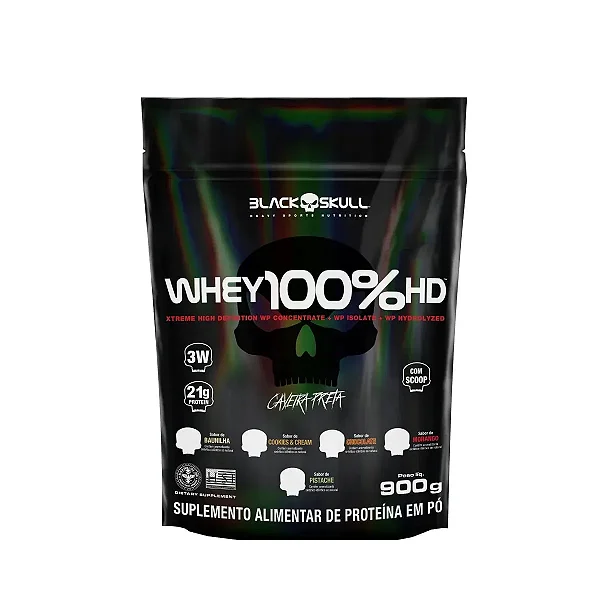 WHEY PROTEIN 100% HD REFIL 900G - BLACK SKULL