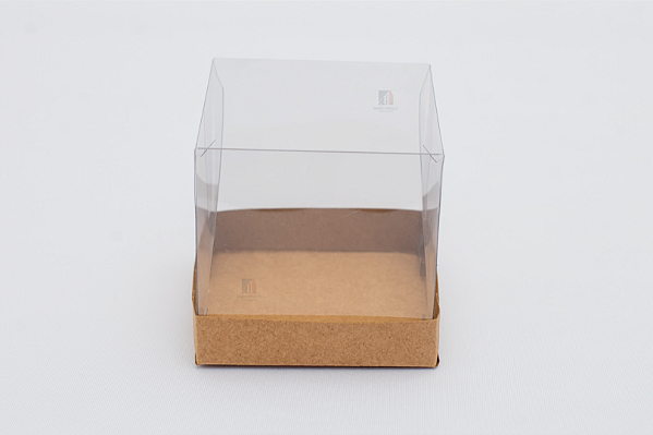 Caixa Com Tampa Pet e Fundo Cartão Kraft 8.5X8.5X8.5/2 - Kit Com 500 Unidades - Pedidos acima de 1.000 unidades possuem condições comerciais especiais. Consulte nossa equipe.