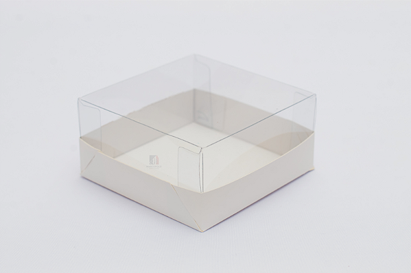 Caixa Com Tampa Pet e Fundo Cartão Triplex Branco 12X12X6/3 - Kit Com 500 Unidades - Pedidos acima de 1.000 unidades possuem condições comerciais especiais. Consulte nossa equipe.