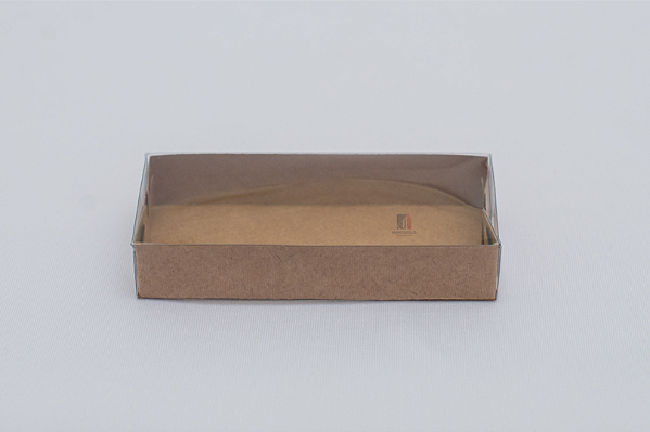 Caixa Com Tampa Pet e Fundo Cartão Kraft 11X5X2 - Kit Com 500 Unidades - Pedidos acima de 1.000 unidades possuem condições comerciais especiais. Consulte nossa equipe.