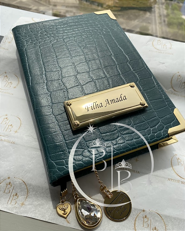 BÍBLIA SAGRADA PERSONALIZADA VERSÃO KJ -CAPA EM COURO LEGÍTIMO