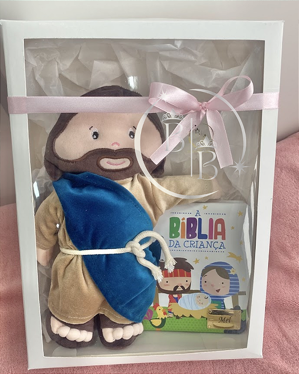 Kit Bíblia do Bebê com Jesusinho Pelúcia