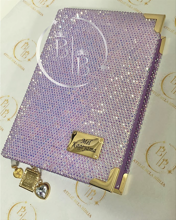 BÍBLIA SAGRADA VERSÃO ANOTE- CAPA PERSONALIZADA MANTA EM PEDRARIAS