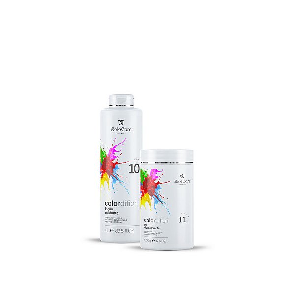 KIT PROFISSIONAL OX 10 VOL 1L + PÓ DESCOLORANTE AZUL 500G COLOR DI FIORI