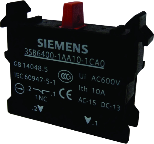 Bloco De contato 1NF para botão 3SB6- A7B10001214061 - BR4:3SB64001AA101CA0 -  Siemens