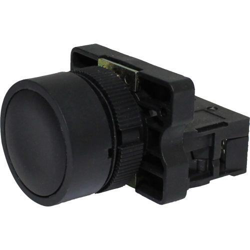Botão Pulsador Preto 22 mm - 1NF - P20AFR‑B‑1B - Metaltex