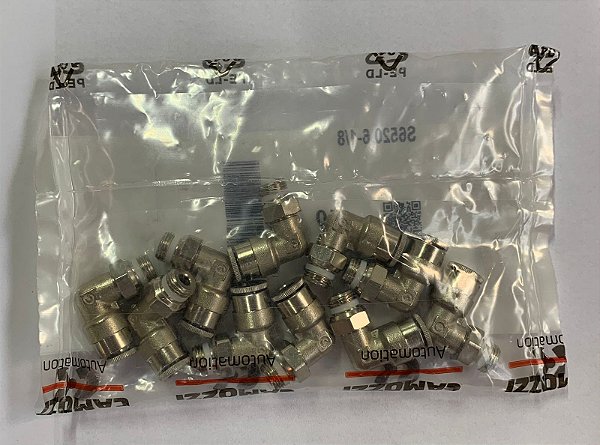 Conexão Cotovelo Orientável Ø6XG1/8 - S6520 6-1/8 - 51-6520-0656 - Camozzi