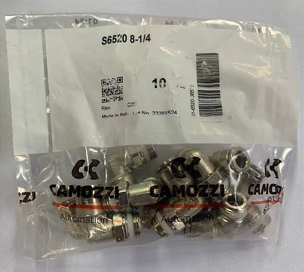 Conexão Cotovelo Orientavel Ø8XG1/4 - S6520 8-1/4 - 51-6520-0857 - Camozzi