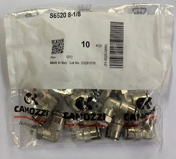 Conexão Cotovelo Orientavel Ø8XG1/8 - S6520 8-1/8 - 51-6520-0856 - Camozzi