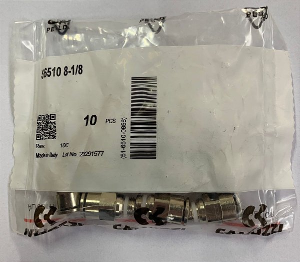 Conexão Reta Ø8XG1/8 - S6510 8-1/8 - 51-6510-0856 - Camozzi