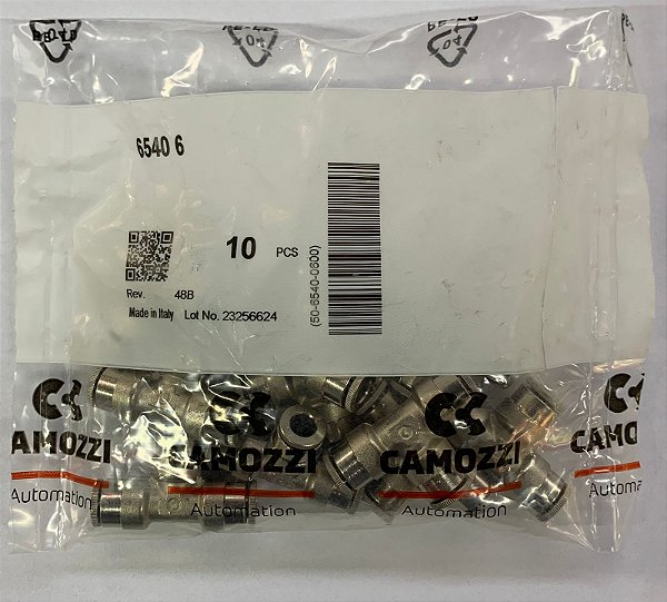 Conexão T Para Tubo Ø6 - 6540 6 - 50-6540-0600 - Camozzi