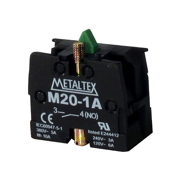 Contato 1NA para Botão M20/P20 - M20-1A - Metaltex