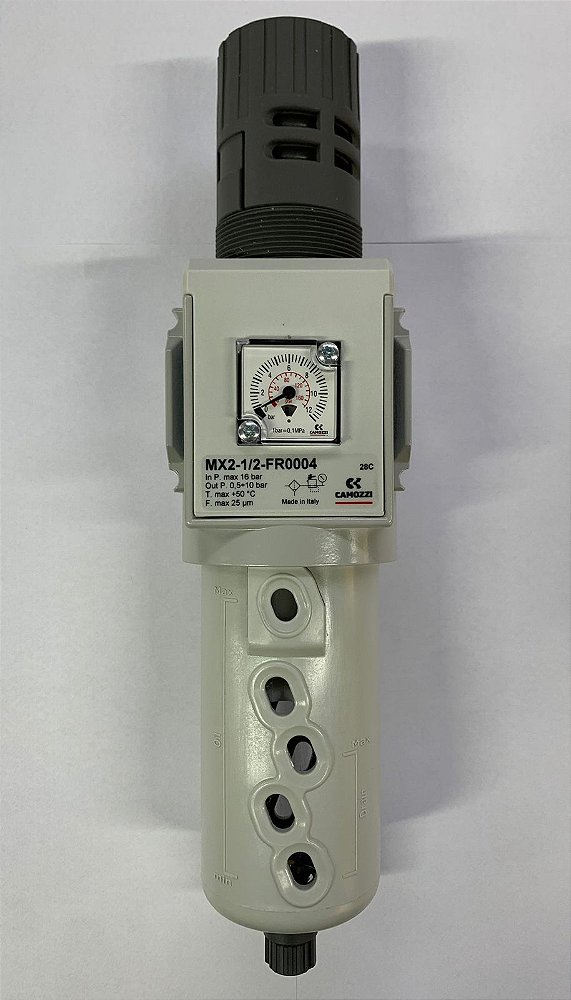 Filtro REG MX2 G1/2 25Á C/MAN 0-12  BAR - MX2-1/2-FR0004 - 40-7222-4110M4 - Camozzi