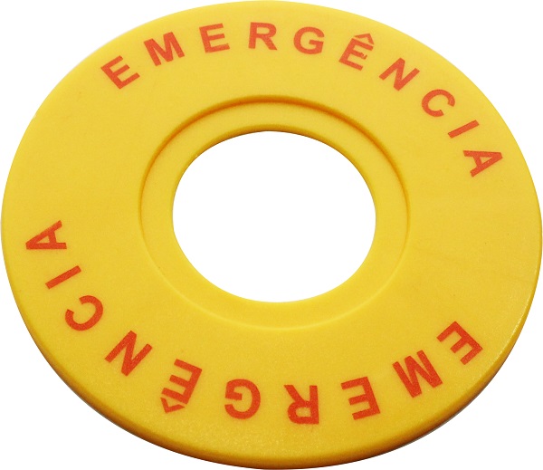 Identificador de Emergência para Botão 22 mm - Ø60 mm - Amarelo - P20-IDEM - Metaltex