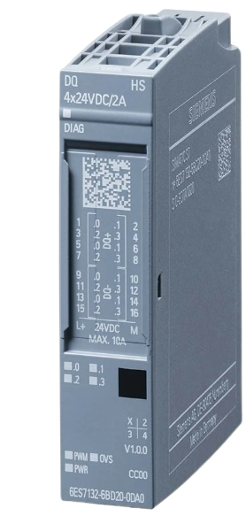 Modulo Saída Digital ET200SP:4XDQ 24VDC/2A ST - 6ES7132-6BD20-0BA0 - Siemens