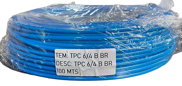 Tubo de Poliuretano na Cor Azul Ø6/4  MM - TPC 6/4 B BR - Camozzi