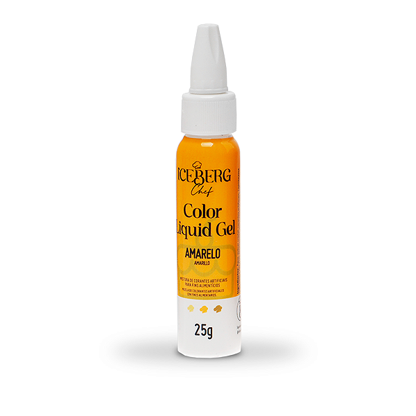 Corante Amarelo Liquid Gel 25g Iceberg Chef Original