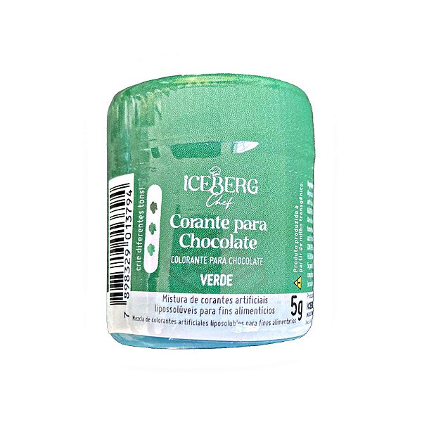 Corante em pó para Chocolate - Verde - 5g - Iceberg Chef