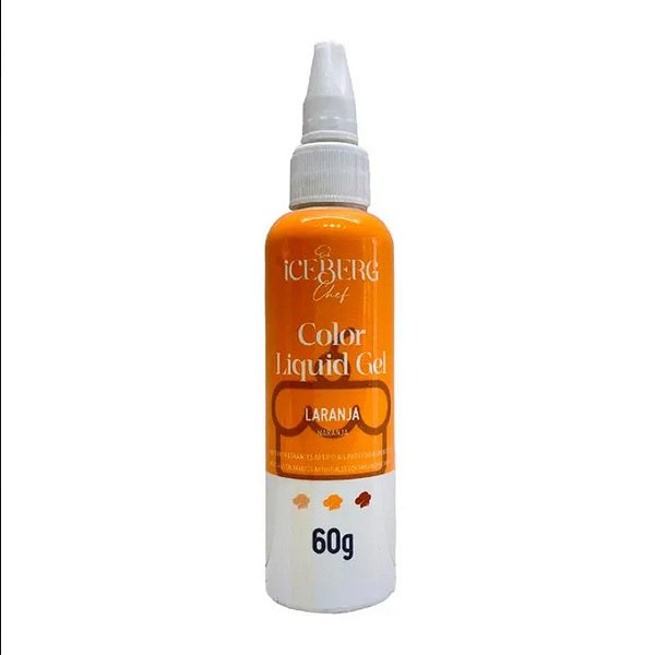 Corante Laranja Liquid Gel 60g Iceberg Chef Original