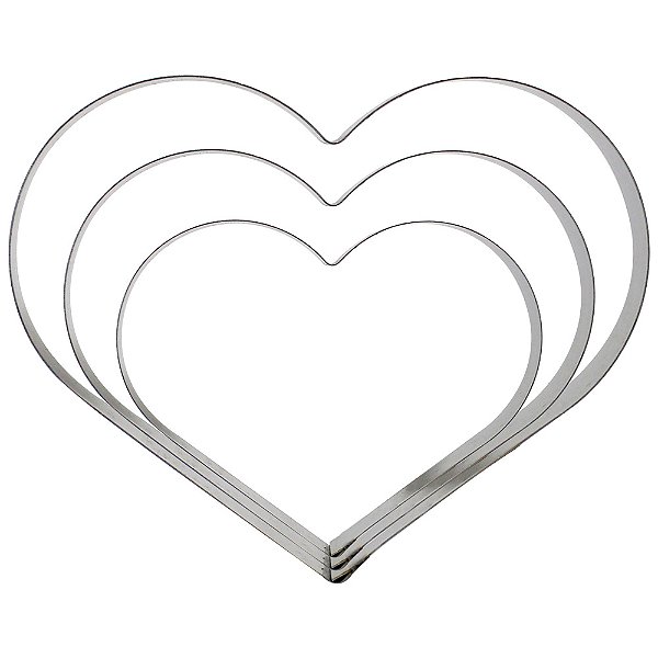 Cortador Kit Coração com 3 pçs 044 RR Cortadores - Flexarte