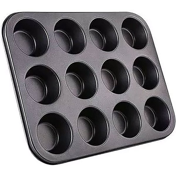 Forma de Cupcake Antiaderente Teflon 12 Cavidades