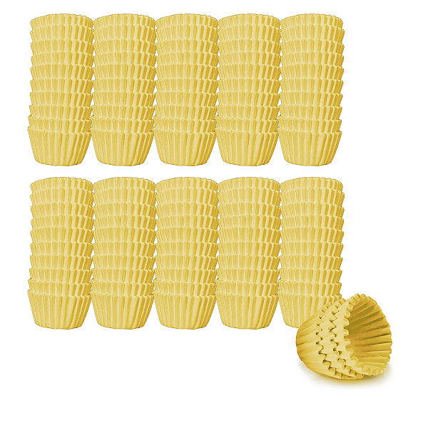 Kit - 10 Forminhas Lisa Amarela  - Nº 5