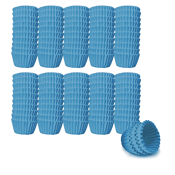 Kit 10 Forminhas Lisa Azul  - Nº 5