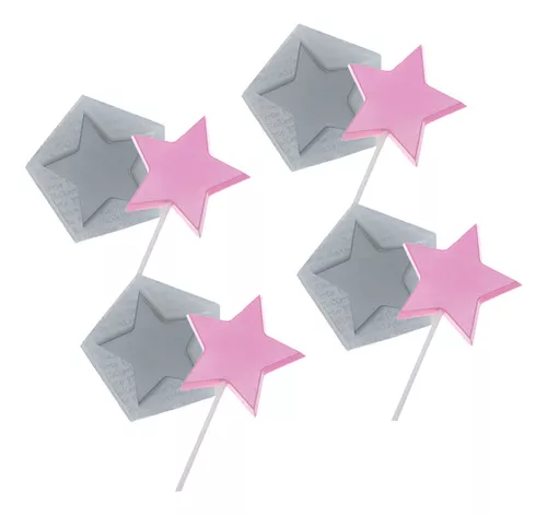 Kit C/ 4 - Pirulito De Cristal Estrela 6,8 Cm - Cod. 108