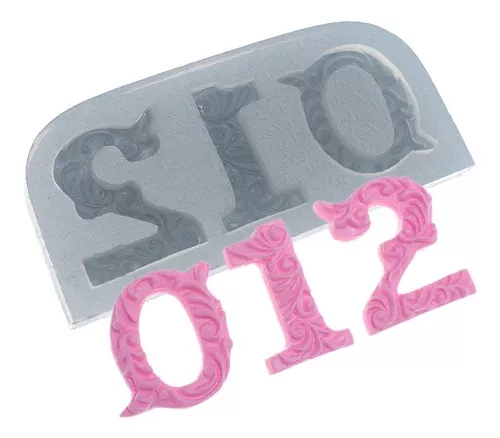 Kit De Molde De Silicone - Números Grandes 0 Ao 9 - Letras