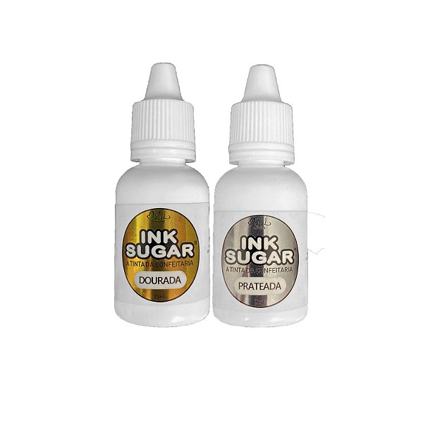 Kit Ink Sugar - 2 Cores (Dourada/Prateada) - 15ml