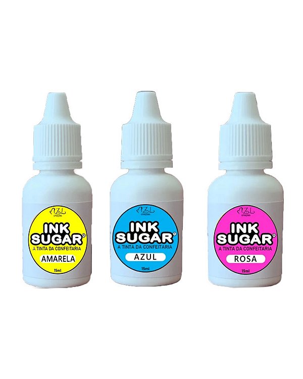 Kit Ink Sugar - 3 Cores (Amarela, Azul, Rosa) - 15ml