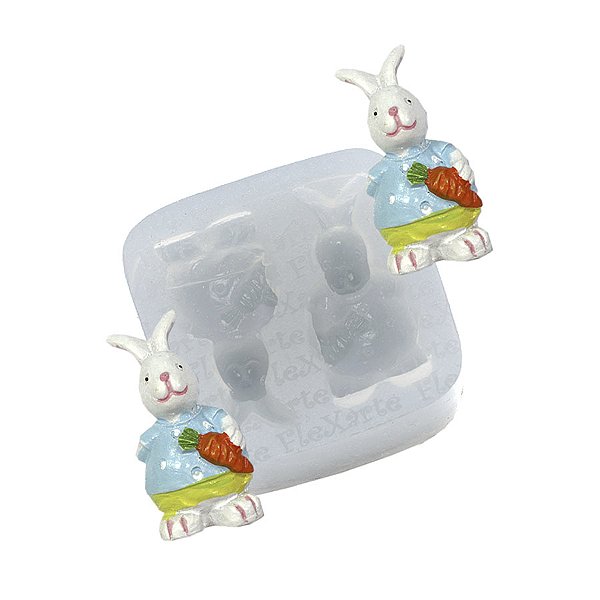Molde de  Silicone 026 - Dupla de Coelhos de Pijama