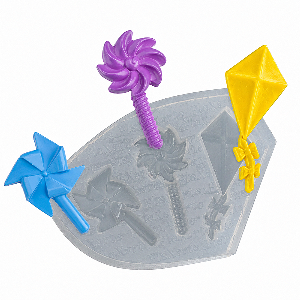 Molde de Silicone 058 - Cataventos Pipa Infantil Flexarte