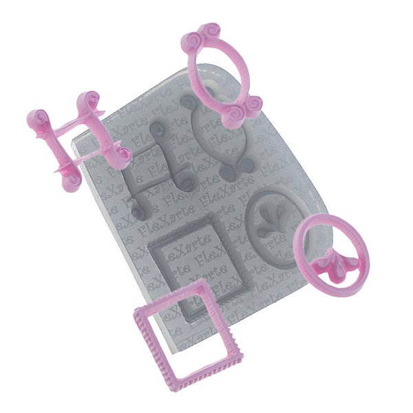 Molde de  Silicone 079 - Quarteto de Molduras Portia