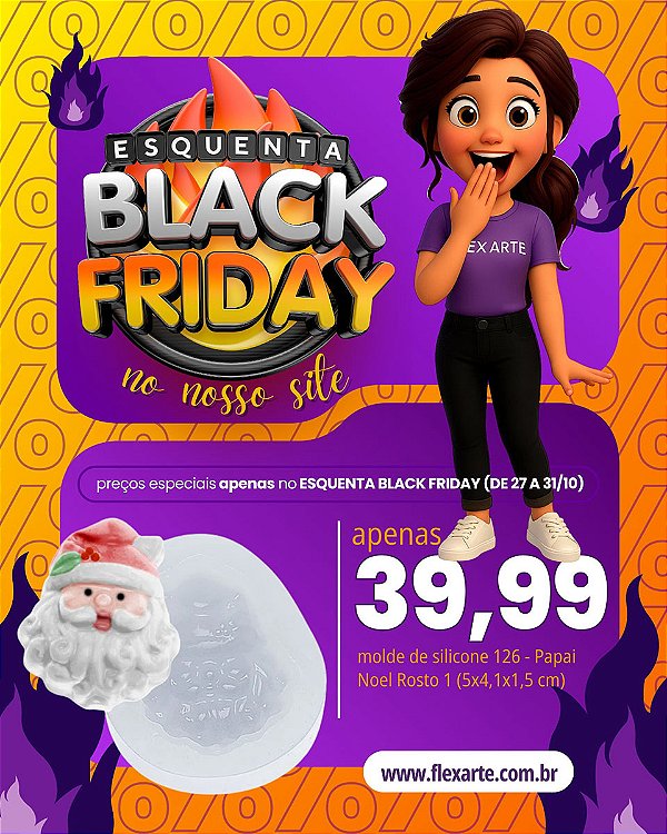 Molde de  Silicone 126 - Papai Noel Rosto 1 - 20% OFF