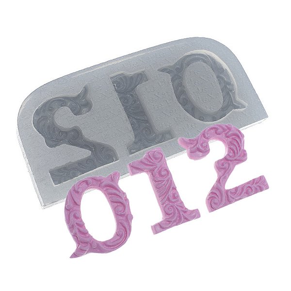 Molde de  Silicone 148 - Números Grandes 0-1-2
