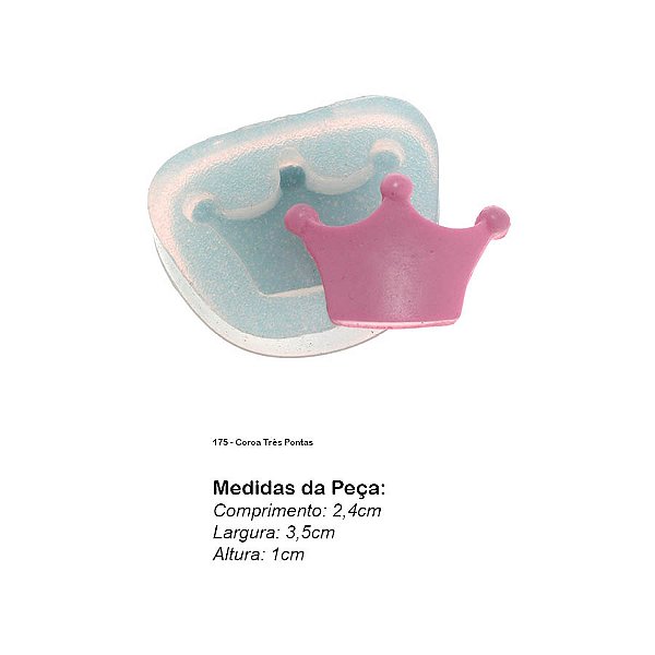 Molde de  Silicone 175 - Coroa Três Pontas