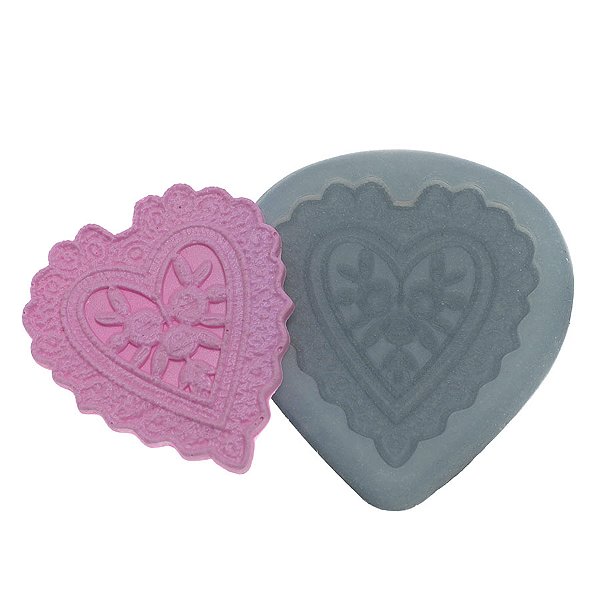 Molde de  Silicone 185 - Coração Decorado 1