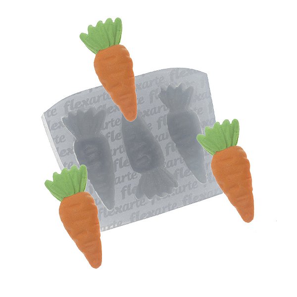 Molde de  Silicone 284 - Trio de Cenouras Média