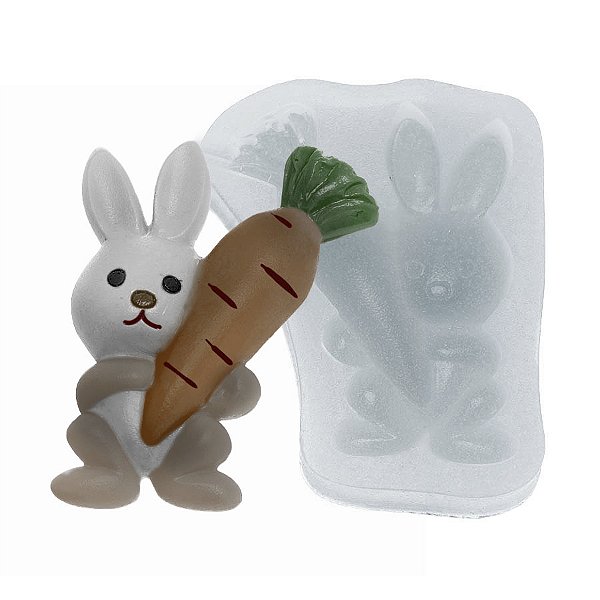 Molde de  Silicone 290 - Coelho com Cenoura Grande