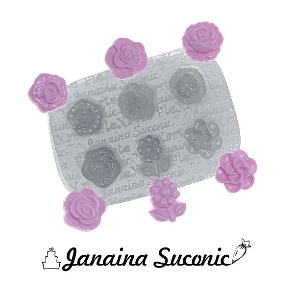 Molde de  Silicone 334 - Sexteto de Florzinhas Ozawa - JS