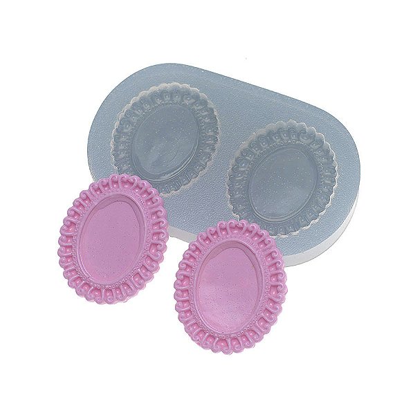 Molde de  Silicone 346 - Moldura Oval Pq -  2