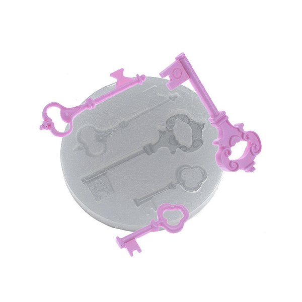 Molde de  Silicone 418 - Trio de Chaves Vintage