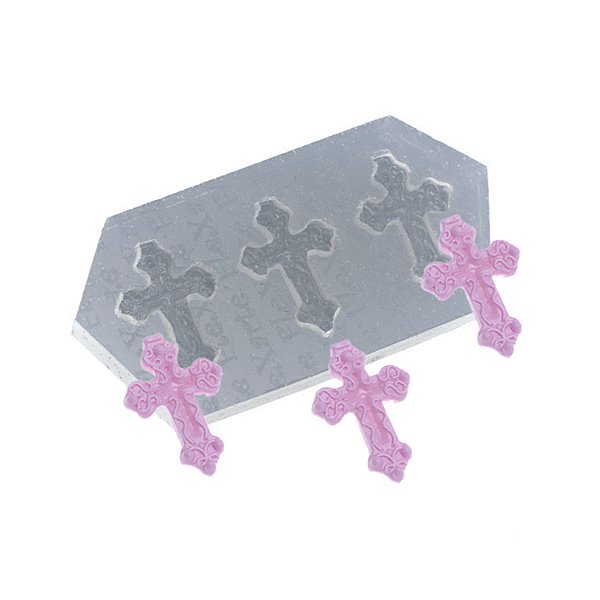 Molde de  Silicone 497 - Trio de Mini Cruzes