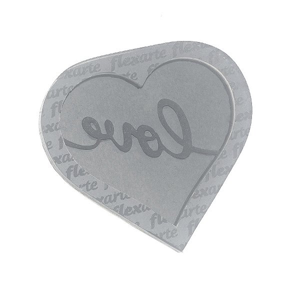 Molde de  Silicone 584 - Tampa de Pirulito Chocalho Coração LOVE 6 Cm
