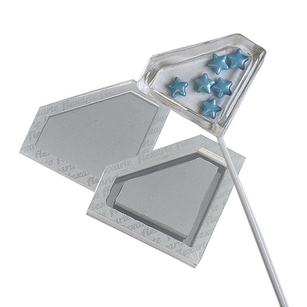 Molde de  Silicone 585 - Pirulito Diamante Chocalho 7 Cm