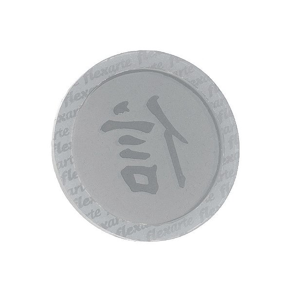 Molde de  Silicone 599 - Tampa de P -  Chocalho Redondo - Simb -  Japonês FÉ 6 Cm