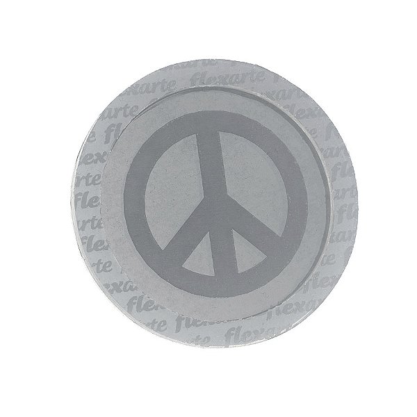 Molde de  Silicone 602 - Tampa de Pirulito Chocalho Redondo SÍMBOLO DA PAZ 6 Cm